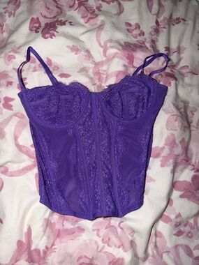 Urban Outfitters Out from Under Purple Lace Bustier Corset Top